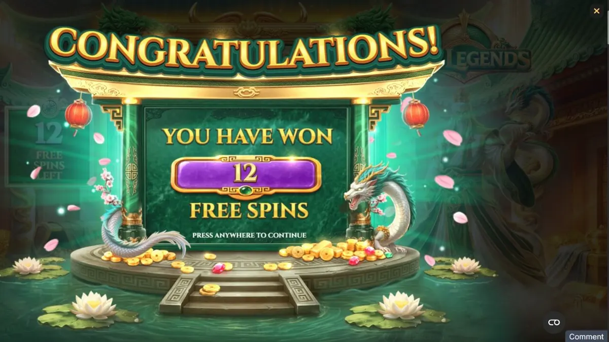 Jade Legends slot game interface na may dragon theme